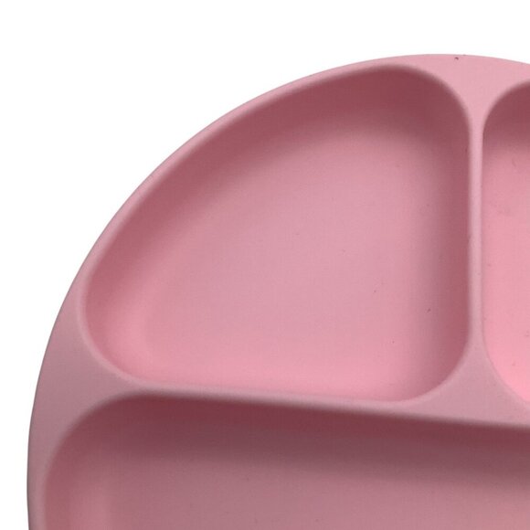 Bumkins Silicone Grip Divided Plate For Babies & Toddlers Pink Suction Base - Picture 7 of 11